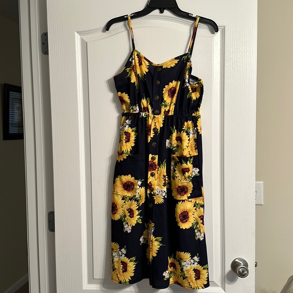 Navy Sunflower Dress